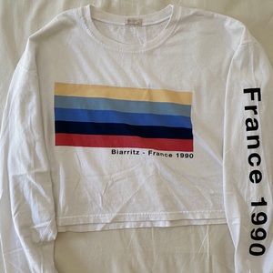 Pacsun John Galt Long Sleeve Crop Shirt